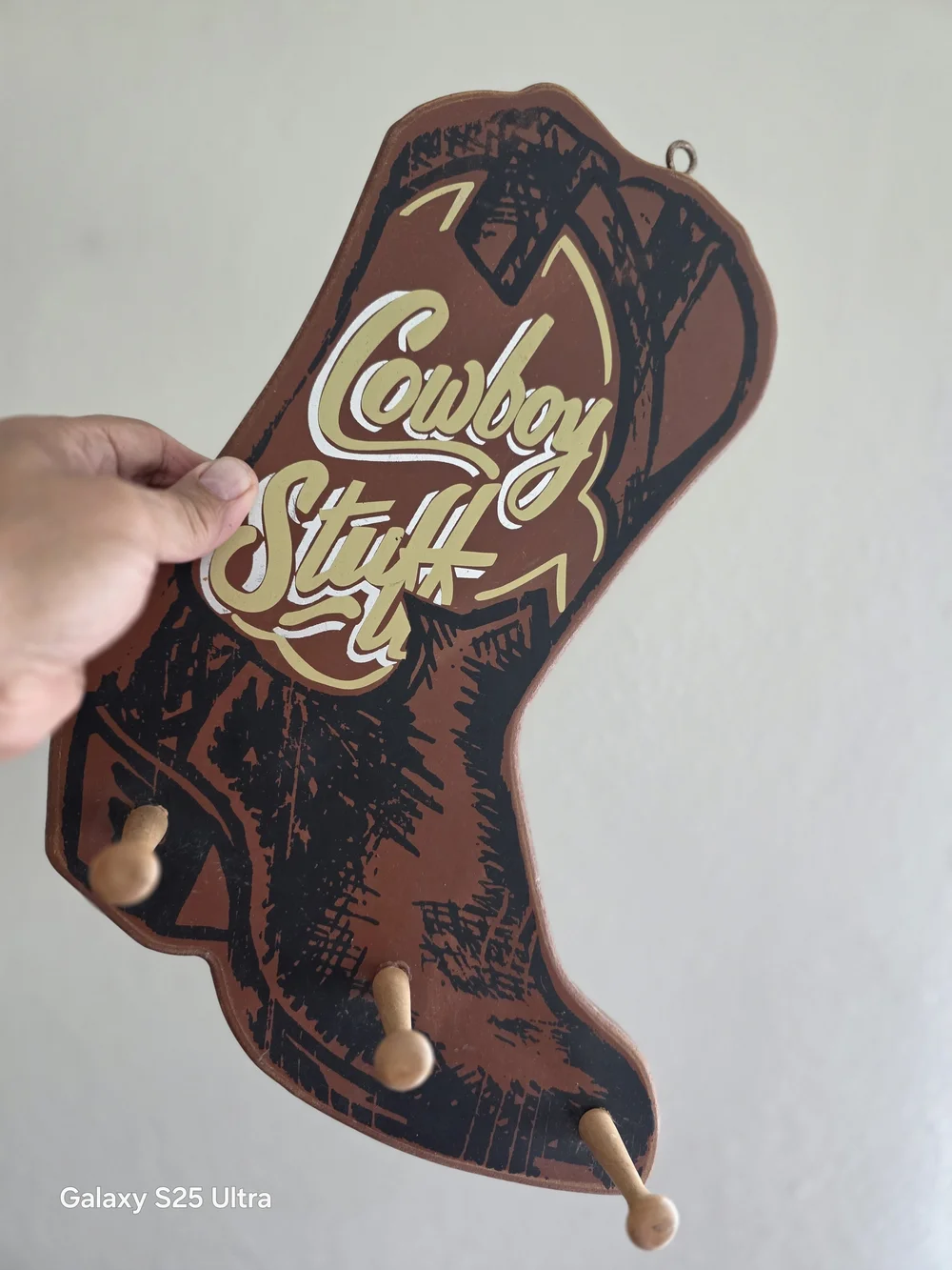 Cowboy Stuff Western Boot Wall Hook - Brown